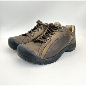 KEEN Briggs Shoes Mens Sz 10.5 Leather Outdoor Hiking Sneakers Brown Heavy Duty